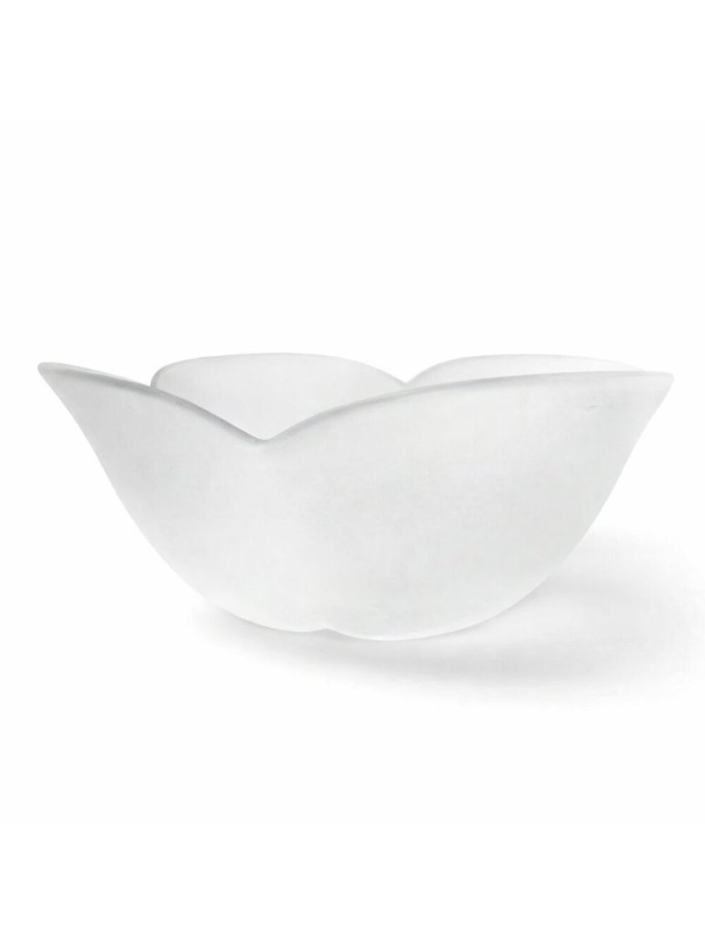 Vintage Frosted Glass Bowl 9" Scalloped Edge Home Décor tulip fruit - Picture 1 of 7